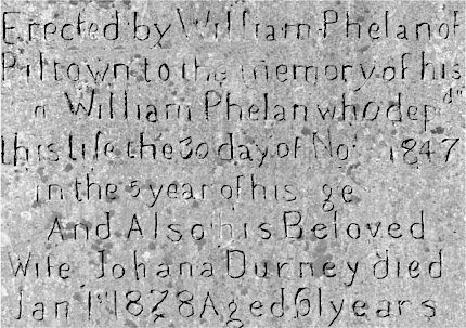 Phelan Headstone Text