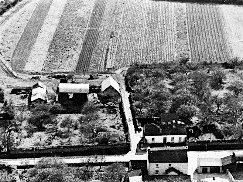 Air photo of the Phelan farm, 1960s