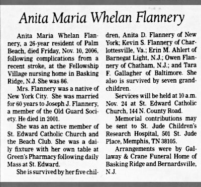 Anita Flannery (née Whelan) obituary