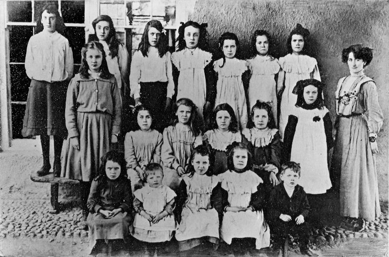 Johanna (on the right) with her class, 1900s