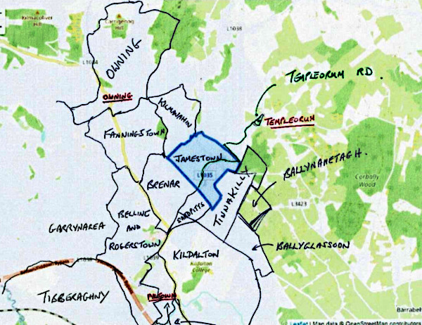 Map of key townlands