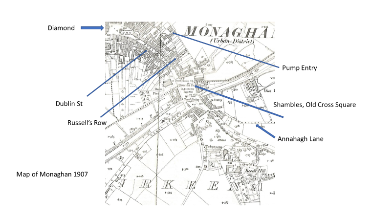 Shambles area, Monaghan, 1907