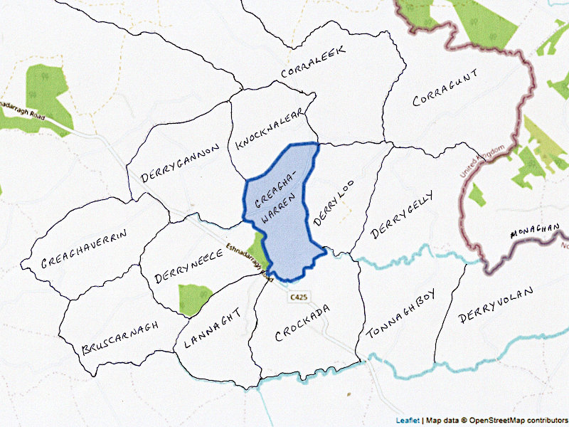 Map of key townlands