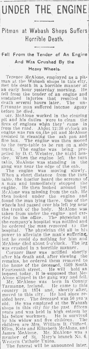 Terence McAloon Death Report