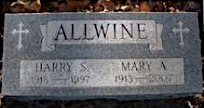 Harry and Mary Allwine's gravestone in Pennsylvania