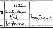 Mary Quigley death certificate